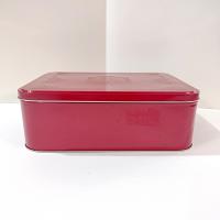 Vintage Large Red Cookie Storage Tin, LambertZ Metal Tin Box