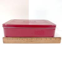 Vintage Large Red Cookie Storage Tin, LambertZ Metal Tin Box