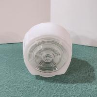 Vintage Art Deco Round Bullseye White Glass Globe Light Cover, Sconce Shade, MCM Bathroom or Porch Light Shade