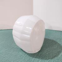 Vintage Art Deco Round Bullseye White Glass Globe Light Cover, Sconce Shade, MCM Bathroom or Porch Light Shade