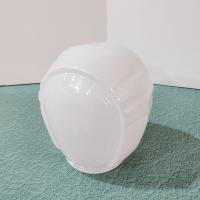 Vintage Art Deco Round Bullseye White Glass Globe Light Cover, Sconce Shade, MCM Bathroom or Porch Light Shade