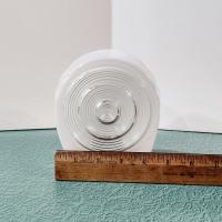 Vintage Art Deco Round Bullseye White Glass Globe Light Cover, Sconce Shade, MCM Bathroom or Porch Light Shade