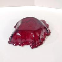 Vintage Anchor Hocking Royal Ruby Red Maple Leaf Candy Nut Dish Bowl, Ashtray, Trinket Dish