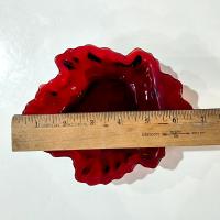 Vintage Anchor Hocking Royal Ruby Red Maple Leaf Candy Nut Dish Bowl, Ashtray, Trinket Dish