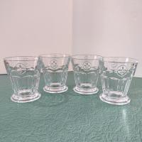 Vintage Fleur de Lis Rocks Glasses, Set of Four, Fleur de Lis Lowball Cocktail Glasses