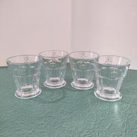 Vintage Fleur de Lis Rocks Glasses, Set of Four, Fleur de Lis Lowball Cocktail Glasses