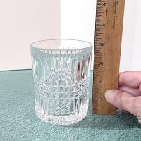 Vintage Fostoria Aspen Double Old Fashioned Rocks Whisky Glass, MCM Retro Barware