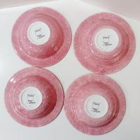 Vintage Laurie Gates Hydrangea Ceramic Pink Spongeware Salad Soup Cereal Bowls, Set of 4