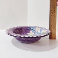 Vintage Laurie Gates Hydrangea Ceramic Purple Spongeware Salad Soup Cereal Bowl