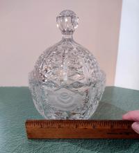 Vintage Lead Crystal Oval Candy Dish with Lid