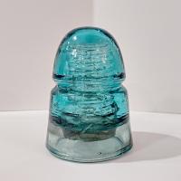 Antique Brookfield Glass Company Aqua Blue Glass Beehive Insulator