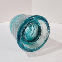 Antique Brookfield Glass Company Aqua Blue Glass Beehive Insulator