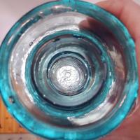 Antique Brookfield Glass Company Aqua Blue Glass Beehive Insulator