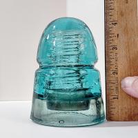 Antique Brookfield Glass Company Aqua Blue Glass Beehive Insulator