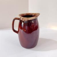 Vintage Hull Pottery Milk Pitcher, Brown Drip Glazed Ceramic Pitcher