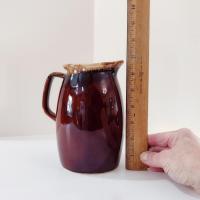 Vintage Hull Pottery Milk Pitcher, Brown Drip Glazed Ceramic Pitcher