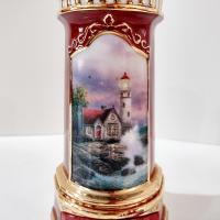 Vintage Thomas Kinkade Porcelain Lighthouse Music Box with Trinket Drawer, Seaside Reflections Beacon of Hope, Somewhere Out There Song