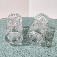 Vintage Libbey Hobstar Cooler Glasses, Heavy 16 Ounce Glass Tumblers, Set of 2
