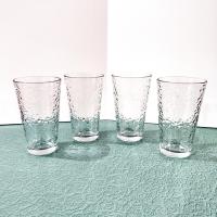 Vintage Libbey 16 Ounce Pebble Textured Tumblers Drinking Glasses, Set of Four