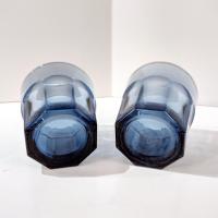 Vintage Libbey Gibraltar Dusky Blue Lowball Whisky Rocks Glasses, Set of Two