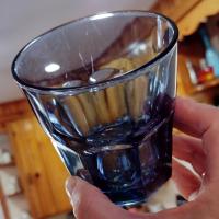 Vintage Libbey Gibraltar Dusky Blue Lowball Whisky Rocks Glasses, Set of Two