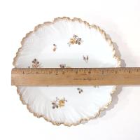 Antique Limoges France Yellow Roses Floral Scalloped 8 1/2" Porcelain Plate