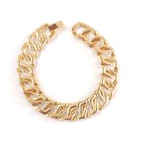 Vintage Gold Toned 7 Inch Flat Large Cuban Link Chain Bracelet