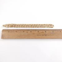 Vintage Gold Toned 7 Inch Flat Large Cuban Link Chain Bracelet