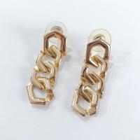 Vintage Gold Toned Large Cuban Link Chain Dangle Drop Earrings
