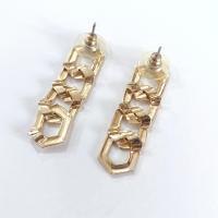 Vintage Gold Toned Large Cuban Link Chain Dangle Drop Earrings