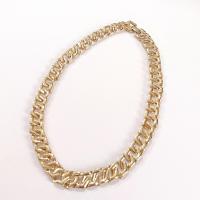 Vintage Gold Toned 18 Inch Flat Large Cuban Link Chain Necklace