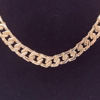 Vintage Gold Toned 18 Inch Flat Large Cuban Link Chain Necklace