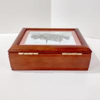 Vintage Loyola College Memorial Chapel Wooden Jewelry Keepsake Box, Martin Barry Ink and Watercolor Art Print