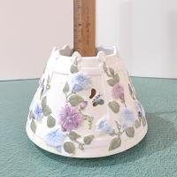 Vintage Large Floral Butterfly Ceramic Jar Candle Shade Topper, Country Cottage Yankee Candle Accessory