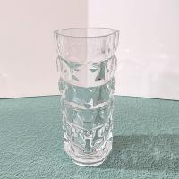Vintage Luminarc France Triangular Cubist Clear Glass Vase, Straight Narrow Flower Vase
