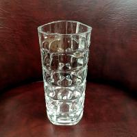 Vintage Luminarc France Triangular Cubist Clear Glass Vase, Straight Narrow Flower Vase