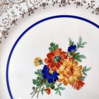 Vintage MACO Floral Ceramic 10 Inch Dinner Plate with 22K Gold Accents