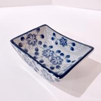Vintage Korean Ma-Gal Blue Floral Sauce Condiment Bowls with Original Box, Set of 5, Ingredient Spice Bowls