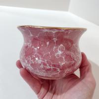 Vintage Ceramic Pink Marble Glaze Small Planter Pot
