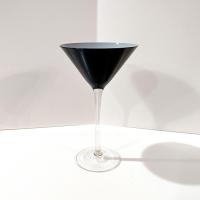 Vintage Black and White Martini Cocktail Glass