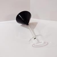 Vintage Black and White Martini Cocktail Glass