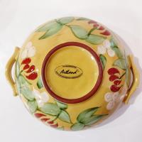 Vintage Artland Margaux Collection Ceramic Coupe Soup Bowls, Set of Two, Tuscan Style Handled Bowls