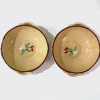 Vintage Artland Margaux Collection Ceramic Coupe Soup Bowls, Set of Two, Tuscan Style Handled Bowls