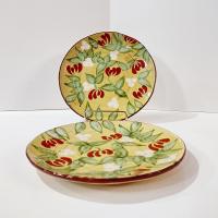 Vintage Artland Margaux Collection Ceramic Salad Dessert Appetizer Plates, Set of Two, Tuscan Style Servingware