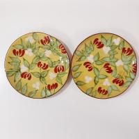 Vintage Artland Margaux Collection Ceramic Salad Dessert Appetizer Plates, Set of Two, Tuscan Style Servingware