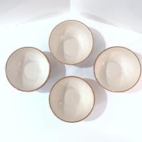 Vintage Pier One Maribeth Ironstone 6 Inch Coupe Cereal Salad Bowls, Set of 4