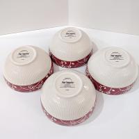Vintage Pier One Maribeth Ironstone 6 Inch Coupe Cereal Salad Bowls, Set of 4