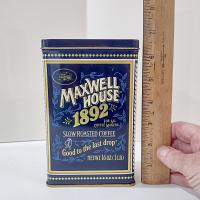 Vintage Maxwell House Coffee 1892 Commemorative 100th Anniversary Tin, Retro Storage Container Box