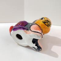 Vintage Hand Painted Mexican Folk Art Ceramic Bunny Rabbit Figurine