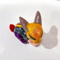 Vintage Hand Painted Mexican Folk Art Ceramic Bunny Rabbit Figurine